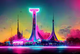 Vortex market futuristic rendering